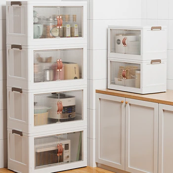 Шкафы для домашней кухни, напольная стойка, Шкаф для хранения микроволновой печи, Многофункциональный двухдверный шкафчик со съемными колесиками