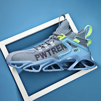 2022 Новые мужские кроссовки, повседневная обувь для бега, теннисная модная нескользящая тканая дышащая эластичная вулканизированная обувь, мужская обувь