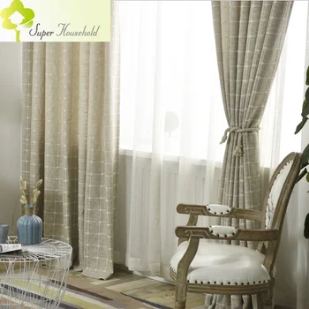 Современные минималистичные однотонные плотные шторы для гостиной, занавески на окно спальни, Хлопчатобумажная льняная ткань для декоративной кухни