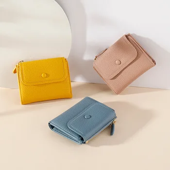 Маленький женский кошелек из искусственной кожи, мини-дамский кошелек для монет, карманный Желтый женский кошелек, кошелек для девочек, брендовая дизайнерская женская сумочка