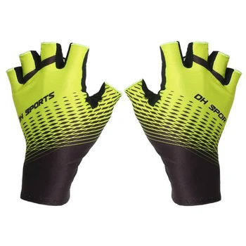 Велосипедные перчатки, нескользящие перчатки на полпальца с поддержкой запястья, мягкие фитнес-перчатки с коротким открытым пальцем для занятий верховой ездой.