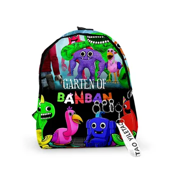 Игра 3D Garten of Banban Для детей начальной и средней школы Мальчики Девочки Косплей Мультфильм Аниме Школьный рюкзак Оксфорд Водонепроницаемая сумка для ноутбука
