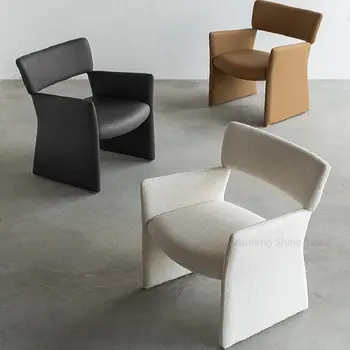 Современные минималистичные кресла со спинками, Скандинавские дизайнерские обеденные стулья, мебель для домашней кухни, Легкое роскошное тканевое кресло для переговоров