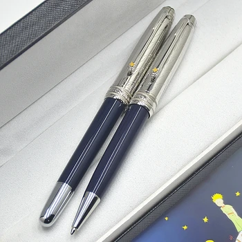 Специальное издание Petit Prince 163 Ручка-роллер Шариковая ручка из темно-синей смолы Офисные Перьевые ручки для письма с серийным номером MB