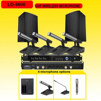 Беспроводной Микрофон LD-9600 Prol Audio 4-Канальный UHF Беспроводной Микрофон ДЛЯ DJ Professional Audio Stage Sound Link System