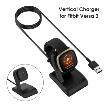 Портативное USB-зарядное устройство для Fitbit Versa 3/Fitbit Sense, кабель для зарядки, док-станция, сменный кабель для зарядки смарт-браслета,