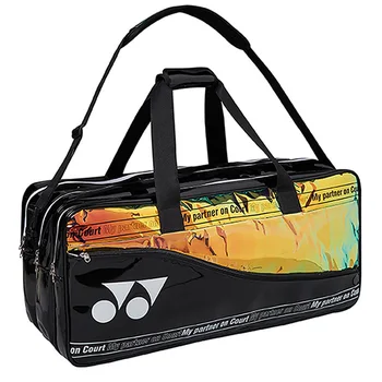 Водонепроницаемая сумка для бадминтонных ракеток YONEX, прямоугольная спортивная сумка с лазерным рисунком, максимум на 9 ракеток С отделением для обуви