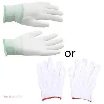 1 пара антистатических перчаток, нейлоновые рабочие перчатки ESD, электронные рабочие перчатки с полиуретановым покрытием, противоскользящие для защиты пальцев T8UA