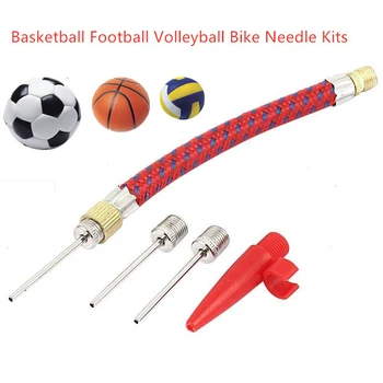 1 комплект, наборы игл для накачивания, Игольчатый шланг, трубка для шин спортивного велосипеда, мяч для баскетбола, футбола, волейбола, Надувной инструмент для воздушного насоса