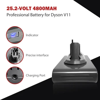 совершенно новый аккумулятор Dyson V11 емкостью 25,2 В 12800 мАч для замены аккумуляторной батареи Dyson v11 для аккумуляторной вакуумной батареи Dyson V11 для животных v11 в комплекте