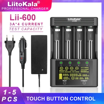 1-5 Шт. LiitoKala Lii-600 Para Li-ion 3,7 В e NiMH 1,2 В AA AAA Para 18650 26650 21700 26700 Carregador De Bateria De Litio