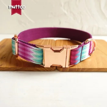 MUTTCO, розничная продажа, специальный ошейник для собак в фиолетовую полоску собственного дизайна, 5 размеров UDC009M