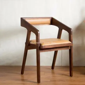 Скандинавские стулья для столовой Табуретки Передвижной подлокотник Переносной деревянный стул для гостиной Мебель для дома Para El Hogar Мебель для дома MZY