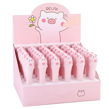 Мягкие губчатые гелевые ручки Pink Pig Kawaii с черными чернилами 0,5 мм, нейтральные ручки для школы, Корейские канцелярские принадлежности, канцелярские принадлежности