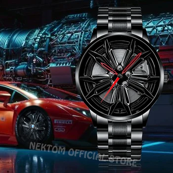 Часы NEKTOM Top Luxury Sports Cars серии M с ободом колеса, Водонепроницаемые креативные мужские наручные часы