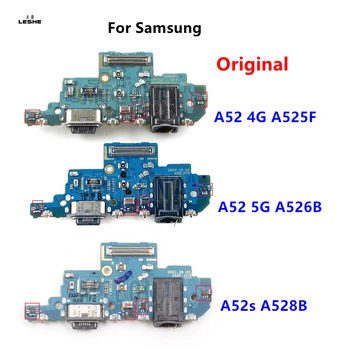 Оригинальный для Samsung Galaxy A52 4G A525F A52 5G A526B A52s A528B USB Плата для зарядки Док-порт Гибкий Кабель Запчасти для ремонта