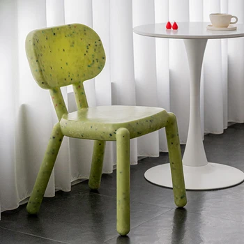 Скандинавские Пластиковые Обеденные стулья Эргономичные Детские Милые Минималистичные стулья для отдыха Зеленые Ожидающие Прозрачные Предметы домашнего обихода