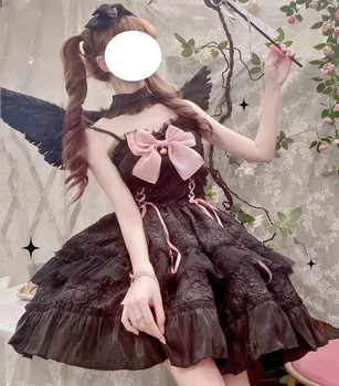 Devil & Angel Оригинальное женское платье Lolita JSK на подтяжках, летняя одежда для вечеринок для милых девушек, цельный