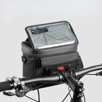 Велосипедная сумка, стильный простой Многофункциональный водонепроницаемый чехол для телефона, держатель для сенсорного экрана, велосипедная сумка большой емкости