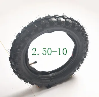 Задняя ШИНА 10-дюймовая черная колесная шина 2.50-10 Шины и внутренние трубки для мотоцикла CRF50 dirt pit bike для мотокросса по бездорожью