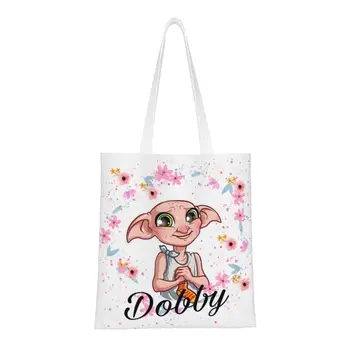 Изготовленная на заказ холщовая сумка для покупок Dobby, женские моющиеся сумки для покупок Magic Movie