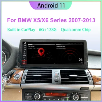 8-Ядерный 128 ГБ Android 11 Автомобильный радиоприемник для BMW X5/X6 E70/E71 CCC/CIC 2007-2013 с CarPlay Auto GPS Radio WIFI 4G LTE BT