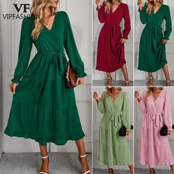 VIP МОДА, новое летнее женское длинное платье, повседневное платье, зеленое, розовое, красное, бандажная блузка, верхние платья, сексуальная тонкая женская одежда