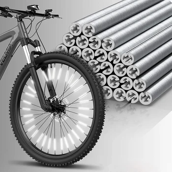 12шт Светоотражающая трубка с зажимом для крепления, Предупреждающая полоса, отражатель для спиц велосипедного колеса, полоса для стальной проволоки, лампа для MTB велосипеда, отражатель для велосипеда
