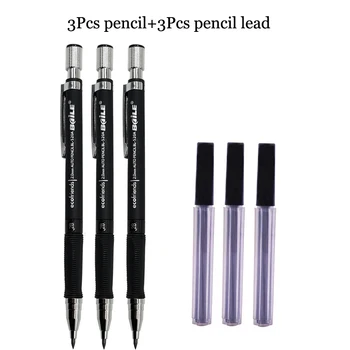 Механический карандаш 2,0 мм для письма, автоматический карандаш для рисования, Черный карандаш для рисования, канцелярские принадлежности для школьного офиса