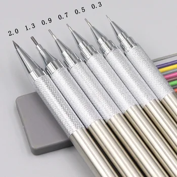 Механические карандаши 2H HB 2B Свинец 0,3 0,5 0,7 0,9 1,3 2,0 Заправка карандашей из тяжелого металла Студенческое письмо Искусство Студенческий рисунок