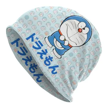 Мультфильм с рисунком лица Doraemon, теплый капот, Повседневные шапочки, Защита, Мужские И женские шляпы