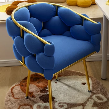 Уникальные обеденные стулья с золотыми ножками, современные подушки, стулья для макияжа, туалетный столик, маникюрный стол, мебель для спальни в стиле постмодерн