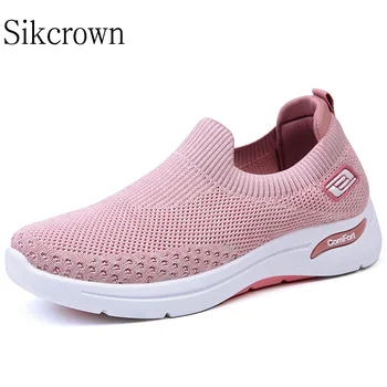 Летние женские кроссовки на танкетке, Розовая повседневная спортивная обувь, кроссовки на плоской подошве, Дышащие уличные легкие кроссовки для ходьбы, Модные