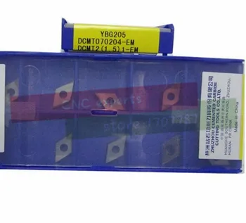 керамические режущие инструменты (10 пластин/коробка)  Токарные пластины для режущего инструмента из цементированного карбида DCMT070204-EM YBG205