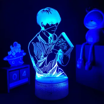Аниме 3d лампа Tokyo Ghoul Ken Kaneki для декора спальни, ночник, классный подарок на день рождения, Акриловый светодиодный ночник, подарок манги