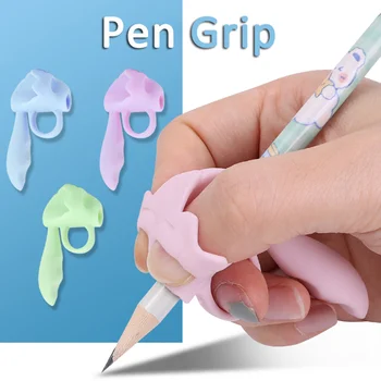 Силиконовые прихватки для ручек, Детские ручки для рисования от руки, инструмент для коррекции осанки, Ортез для удержания ручки пятью пальцами