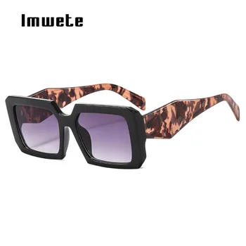 Imwete Квадратные солнцезащитные очки в стиле панк, женские Винтажные Брендовые дизайнерские Роскошные Солнцезащитные очки для вождения на открытом воздухе, Ретро Для вождения, Ретро Мужские очки