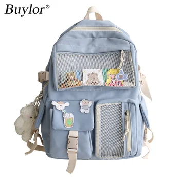 Женский рюкзак, нейлоновый Водонепроницаемый рюкзак, школьная сумка для девочек-подростков, Милая модная Студенческая дорожная сумка для книг