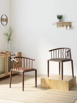 Обеденный стул с железной мягкой сумкой, семейный простой современный обеденный стол в скандинавском стиле, стул с одинарной спинкой, стул в скандинавском стиле