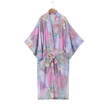 Высококачественная рубашка с цветочным принтом новейшего дизайна, модная свободная блузка-кимоно в стиле ретро