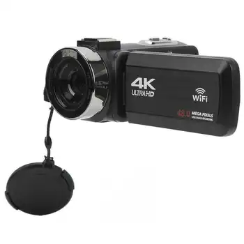 Цифровая камера 4K HD, записывающая по Wi-Fi видеокамера Ручной DV с микрофоном, бленда, держатель камеры