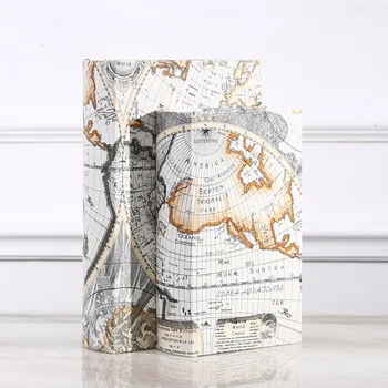 Деревянный ящик для хранения карты мира в европейском стиле в стиле ретро Сейф для хранения наличных Денег Коробка-органайзер для ювелирных изделий