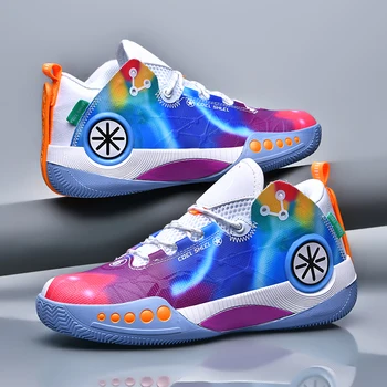 Новая трендовая уличная баскетбольная обувь Мужская красочная женская баскетбольная спортивная обувь Износостойкая баскетбольная обувь унисекс для тренировок