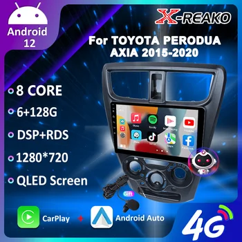 X-REAKO 2 Din Android12 Для TOYOTA PERODUA AXIA 2015-2020 Авто Gps Автомобильное Радио Мультимедиа Стерео Wifi CarPlay Auto 4G 8CORE RDS FM