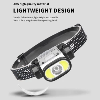 XPG COB налобный фонарик с интеллектуальным волновым датчиком, водонепроницаемая наружная фара для кемпинга, ночных велосипедных прогулок в чрезвычайных ситуациях.