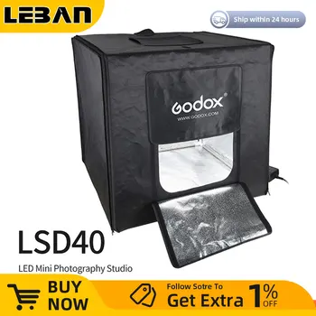 Godox LSD40 40*40 см 40 Вт Мини Светодиодный Софтбокс для Съемки в Фотостудии с ПВХ Фоном + Сумка для Переноски для Съемки продукта