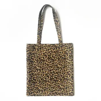 Женская холщовая сумка-мессенджер для девочек, сумка-хобо с леопардовым принтом, сумка-тоут