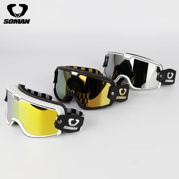 Ретро Защитные очки для мотокросса Мотоциклетные очки для спорта на открытом воздухе Ветрозащитные Пылезащитные очки для катания на лыжах сноуборде велосипедных очках