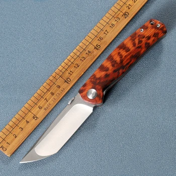 Портативный деревянный складной нож из порошковой стали M390 в форме змеи, походный кухонный инструмент для выживания EDC, рыболовный инструмент