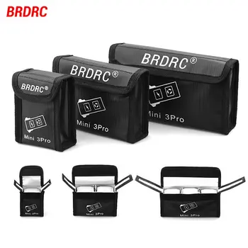 BRDRC Drone LiPo Battery Безопасная Сумка Для DJI Mini 3 Pro Защитный Чехол Для Транспортировки Аккумулятора Взрывозащищенные Аксессуары Magic Tape